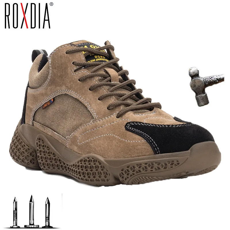 

Dropshipping Women Work Sneakers Men Safety Shoes Steel Toe Cap Anticollision Fashion ROXDIA Brand Plus Size 36-45 RXM226