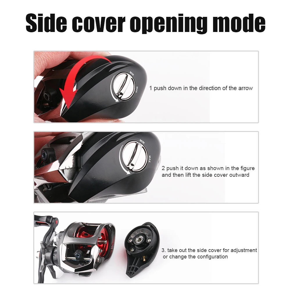 

Metal Baicasting Fishing Reel 10kg Max Drag 12+1BB 6:3:1 High Speed Low Profile Drop Wheel Pesca Accessries