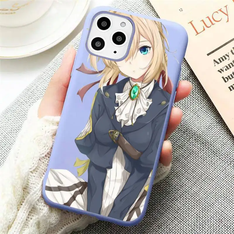 

Violet Evergarden Phone Case Candy Color for iPhone 11 12 mini pro XS MAX 8 7 6 6S Plus X SE 2020 XR