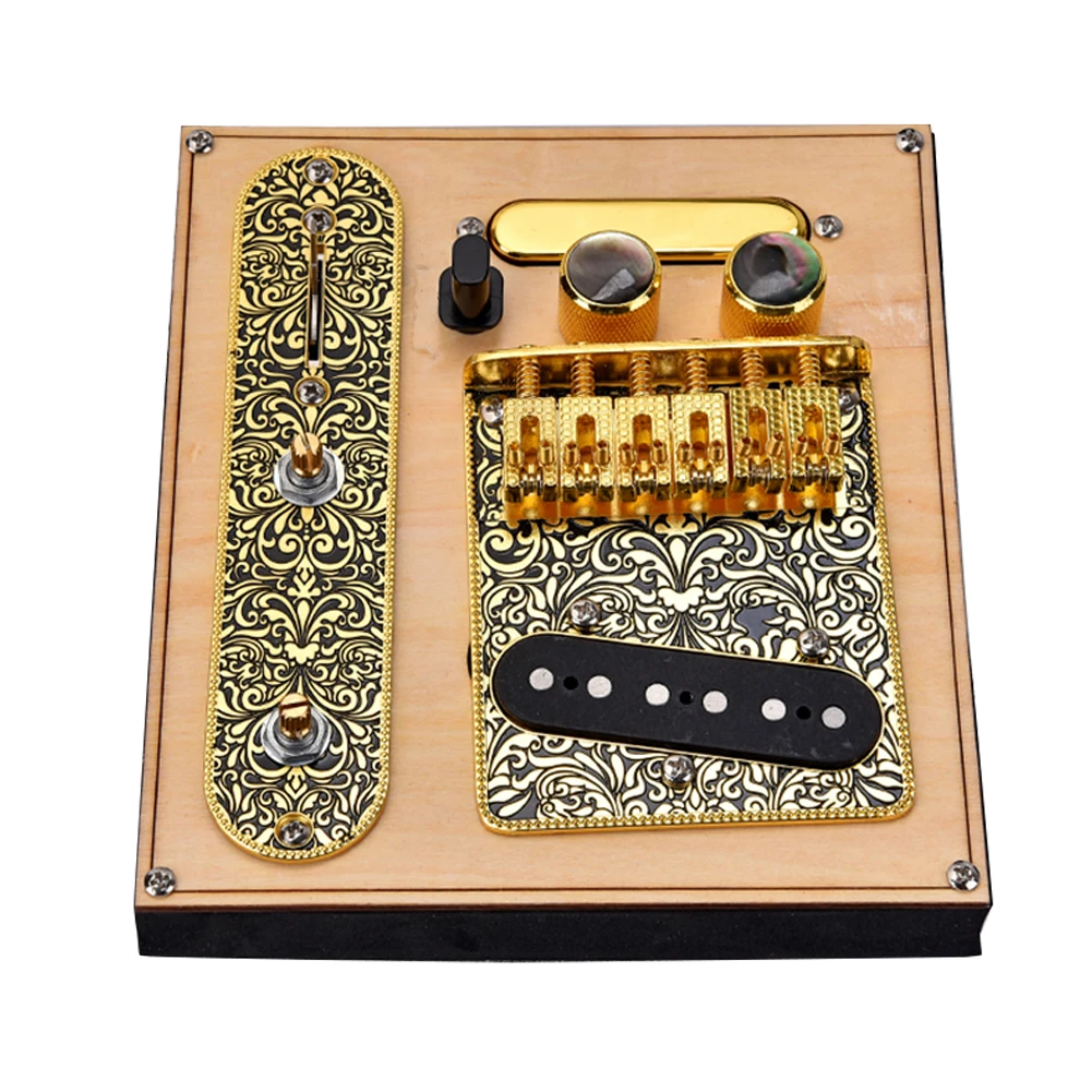 

NEW-6 Strings Saddle Bridge Plate, 3 Way Switch Control Plate, Neck Pickup Set For Fender TL Telecaster Electric Guitars Replace