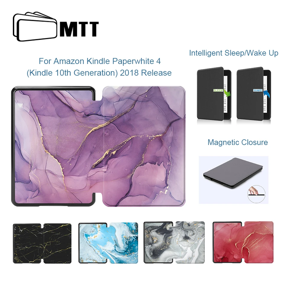 MTT планшет с мраморной текстурой для Amazon Kindle Paperwhite 4 10-го поколения из искусственной кожи Магнитный Флип-стенд смарт-чехол