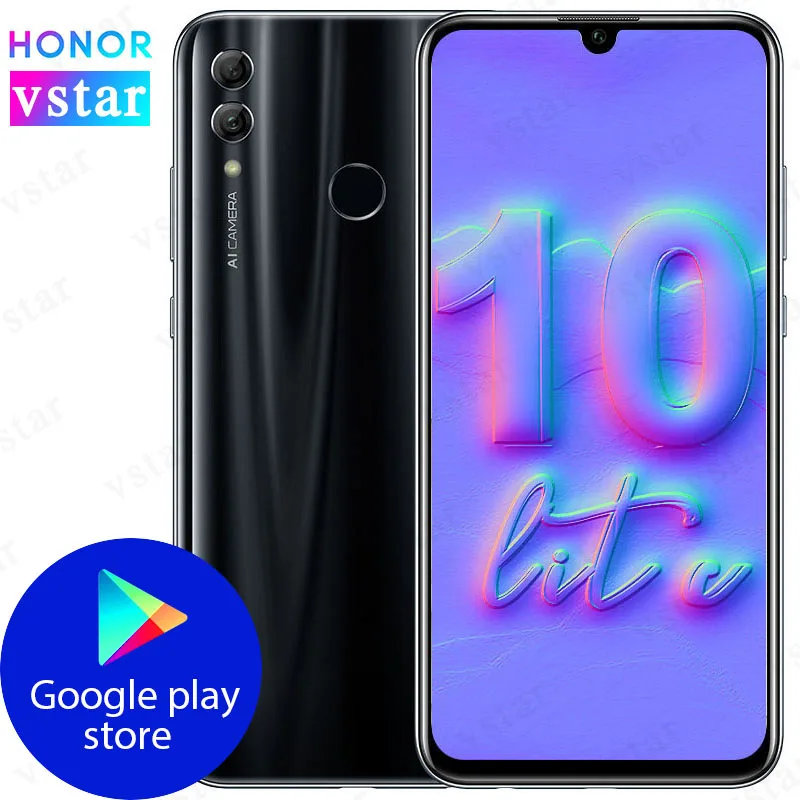 HONOR 10 lite, мобильный телефон, 6,21 дюймов, Kirin 710, Восьмиядерный, Поддержка Google play, разблокировка лица, отпечаток пальца, 3400 мАч