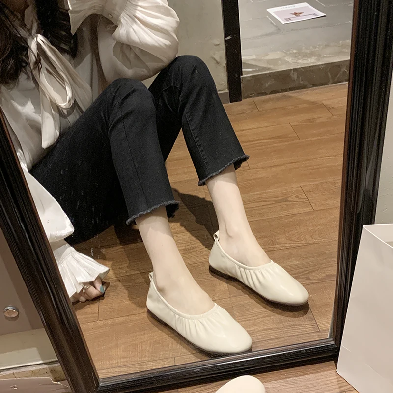 2020 женские балетки на плоской подошве женская обувь из искусственной кожи с