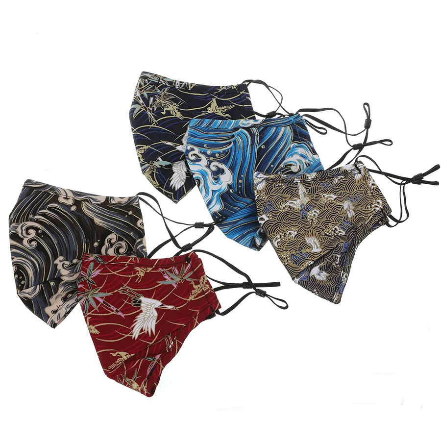 

5/3/1pc Waves Print Mouth Masks Washable Men Windproof Anti Dust Fashion Mask Protective Mask Breathable mascarillas