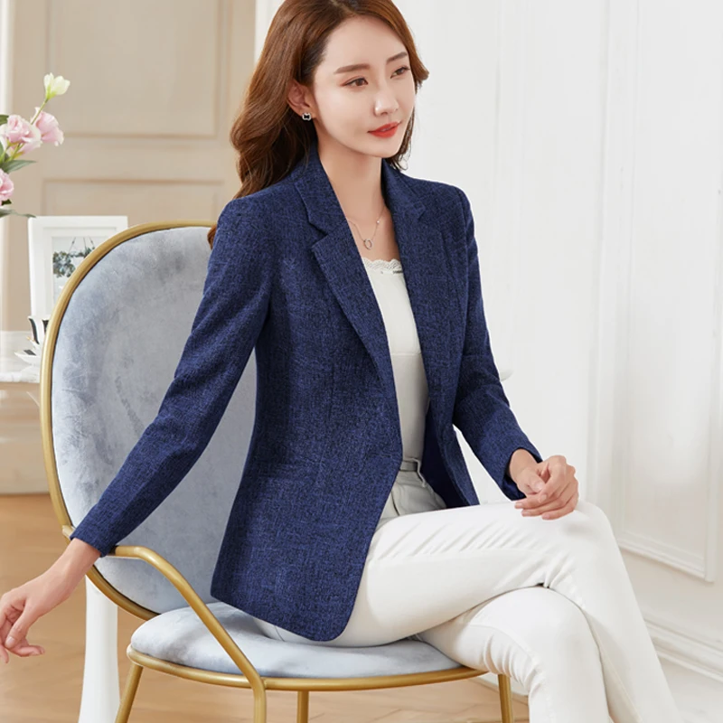 

Sales Plus Size 5XL Blazers New Spring Summer Women's Jacket Chic OL Slim Blazer Femme Elegant Single Button Black Office Suit