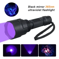 uv 365nm ultra violet flashlight black mirror 1 gear mode led violet pet urine stains detector lampanti lost rope18650charger