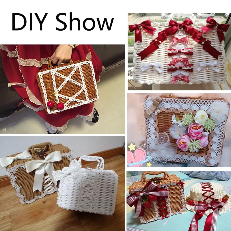 Плетеная костюм чехол Портативный Hanfmade ящик для хранения Винтаж натуральный