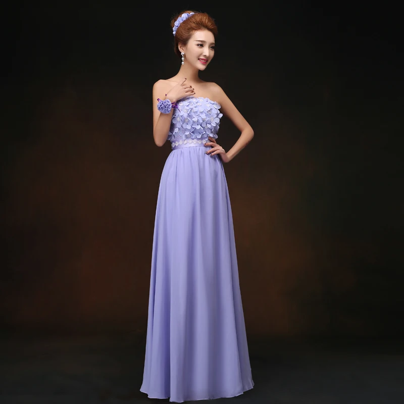 Фиолетовое платье подружки невесты шифоновое элегантное для женщин свадебной