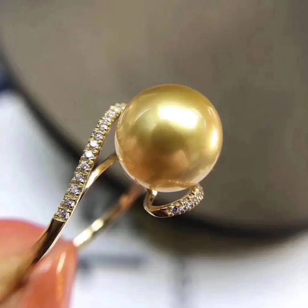 

New Arrival 18K Gold Ring Mountings Settings AU750 Jewelry Findings for Pearls Coral Agate Crystal Beads Stones