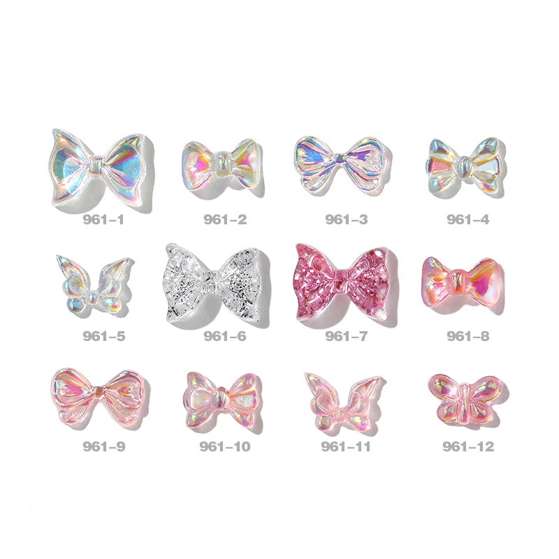 10 шт. голографические галстуки бабочки для ногтей|Стразы и украшения| |