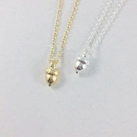 10 little pinecone tiny acorn 3d nut pendant chain necklace small minimal dainty pine cone squirrel ball shape necklaces jewelry