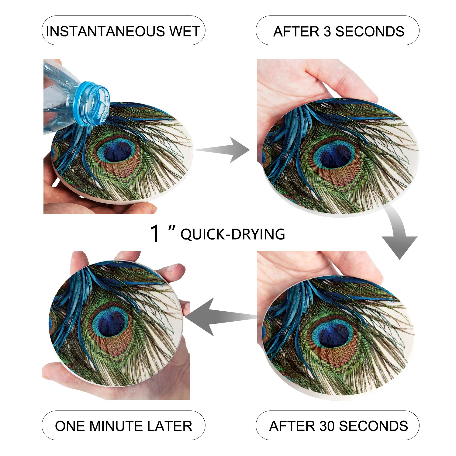 Шикарная креативная подставка перо павлина художественная кофейная чашка