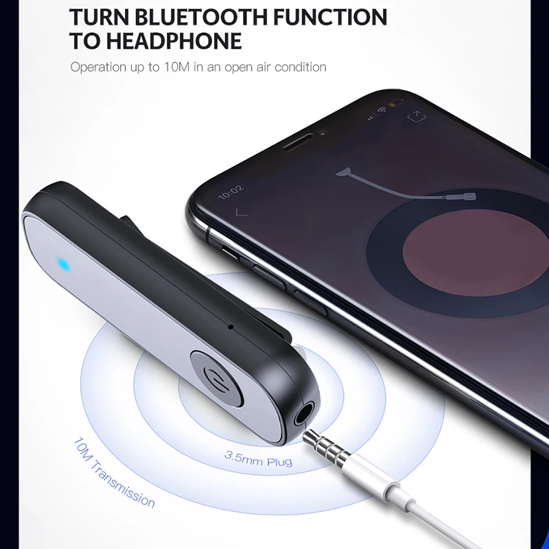 

Bluetooth 5.0 Receiver 3.5mm AUX Adapter for Car Headphone Jack Audio