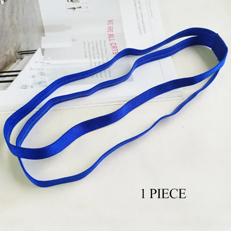 1 Pc Electric Blue 3 шт., Модный женский Блестящий эластичный ободок на голову, повязка для волос, резинка для волос, повязка на голову для девочек, двойные резинки для волос, аксессуары для волос - Цвет: 1 Pc Electric Blue