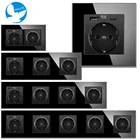 Немецкая стандартная Европейская стандартная стандарта 2100 мА, гибридные оправы с черной кристальной розеткой, 110-250 В, 16 А, заземленная Поддержка USB C