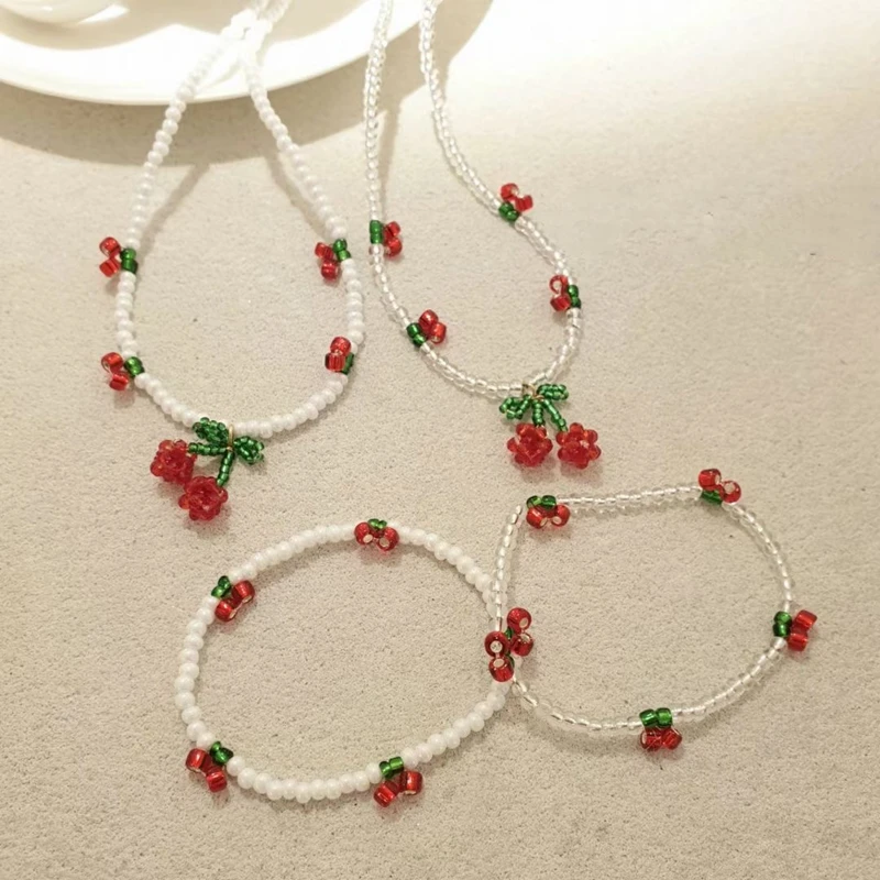 

MENGJIQIAO Korean Sweet Fruit Necklace For Women Ladies Fashion Acrylic Beads Summer Holiday Choker Collares Jewelry Gifts
