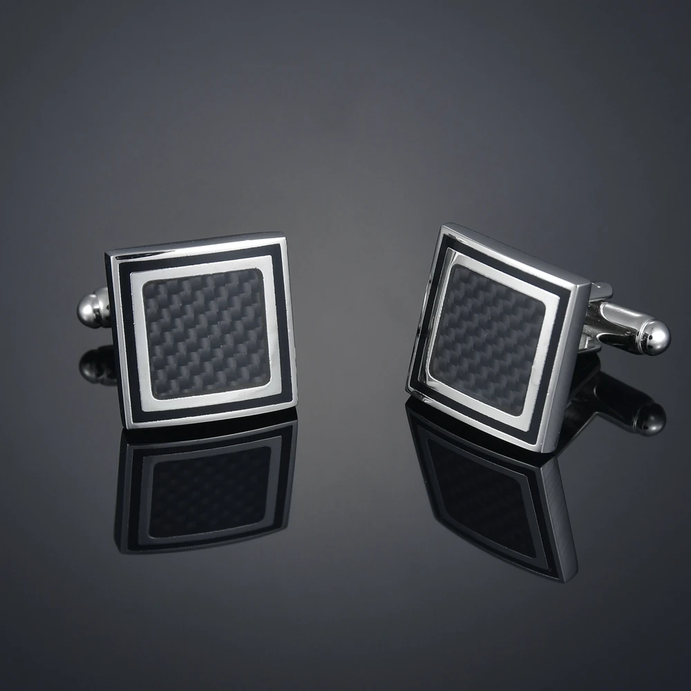 

High quality French men's Cufflinks carbon fiber square Cufflinks Cufflinks