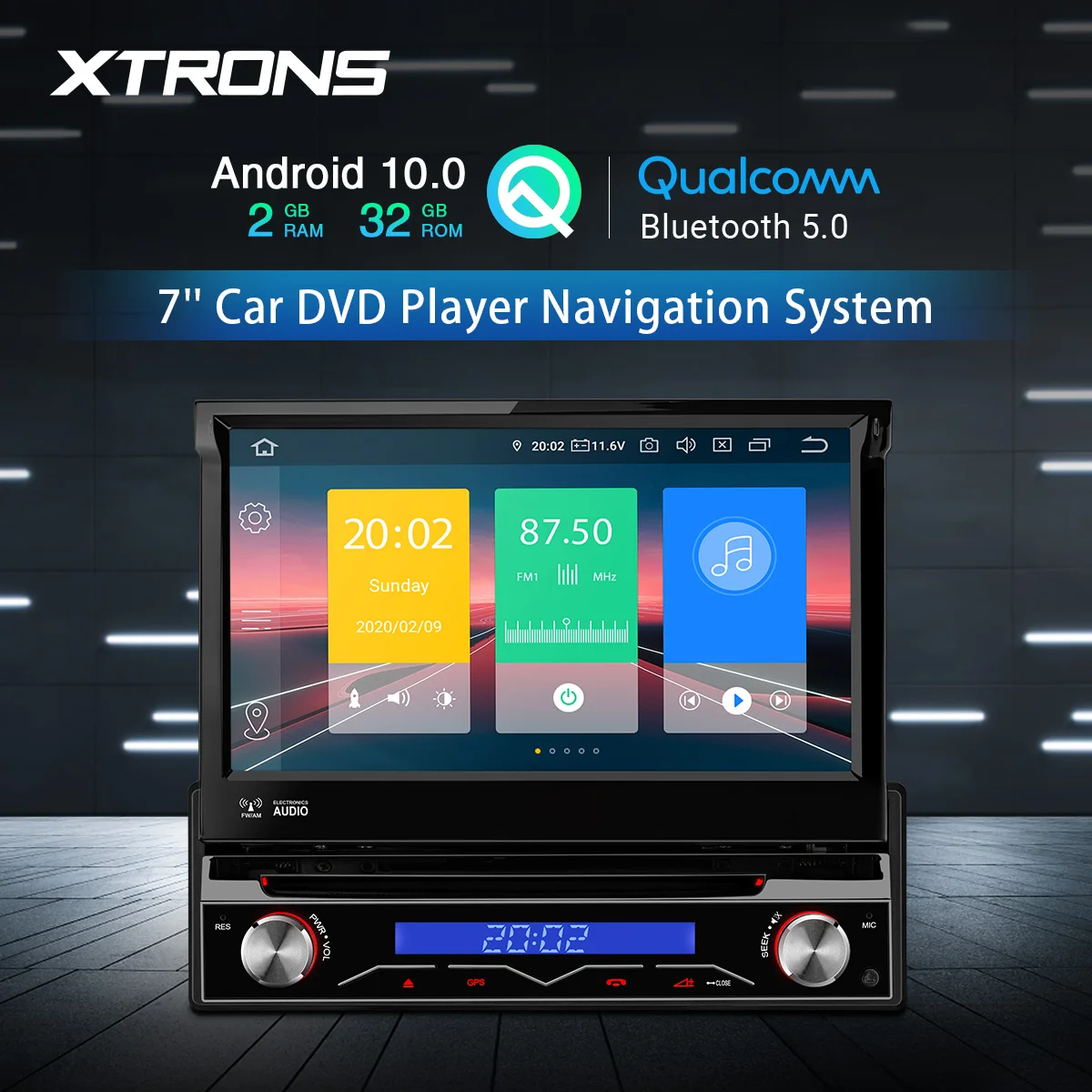 XTRONS Универсальный 7-дюймовый Android 10 0 Qualcomm Bluetooth 5 1 Din автомобильный DVD стерео радио