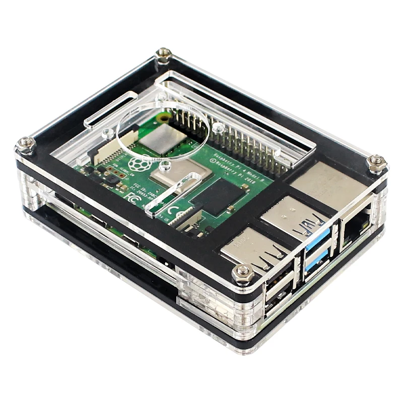 9-слойный акриловый чехол для Raspberry Pi 4 прозрачный корпус поддержка вентилятора