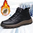 Зимние ботинки VANDOWEN, мужская обувь, мужская кожаная обувь на массивной платформе 6 см, теплые мужские зимние ботинки, новые уличные мужские кроссовки для альпинизма