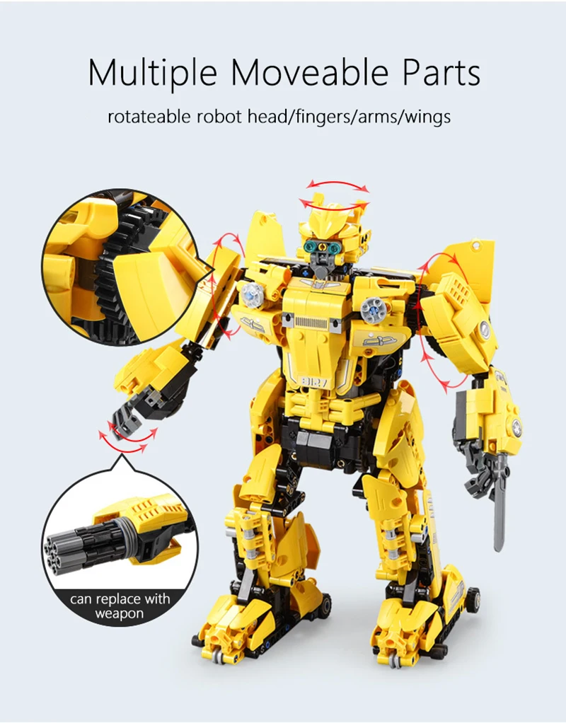 RC 1124cs Жук-Шмель Классический автомобиль робот 2 в 1 строительные блоки fit Technic транспортные средства Playmobil кирпичи дети мальчики игрушки подарки