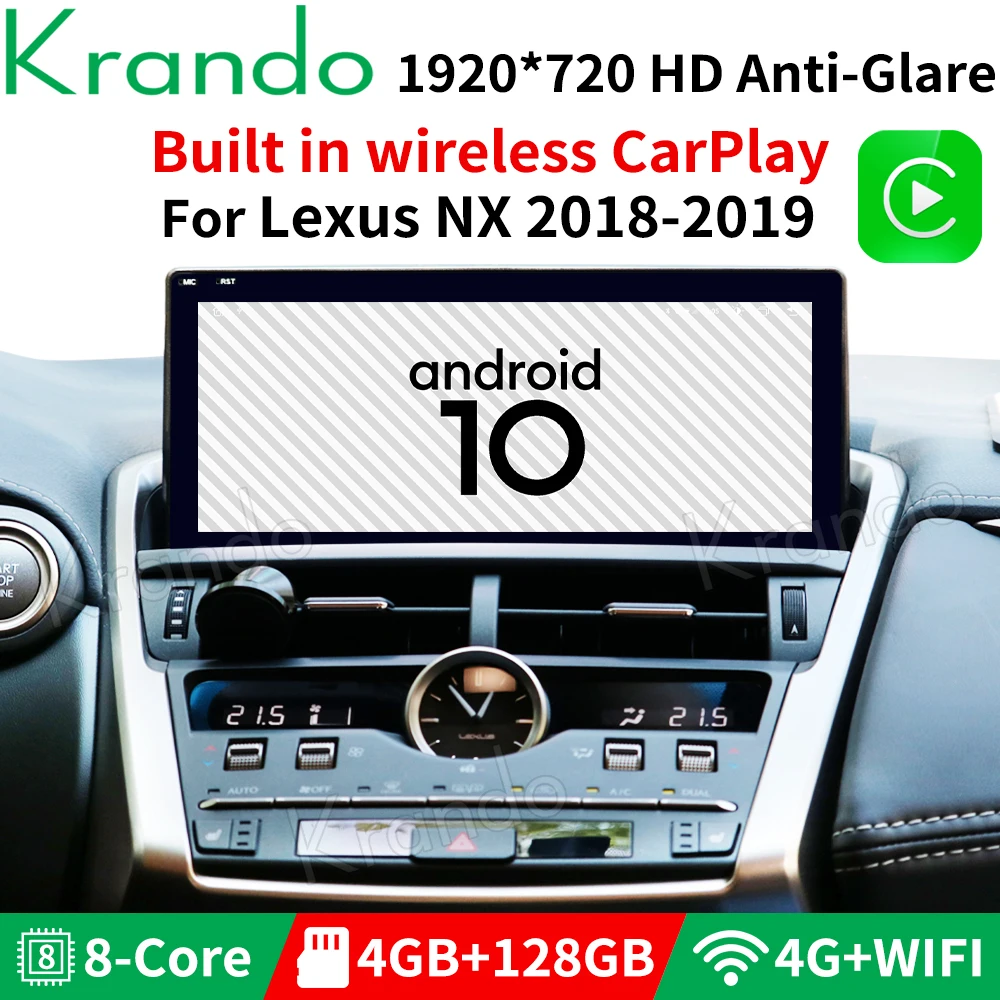 

Krando Android 10.0 10.25'' Car Radio For Lexus NX 2018-2019 Multimedia System Autoradio DVD Player Navigation Stereo CARPLAY