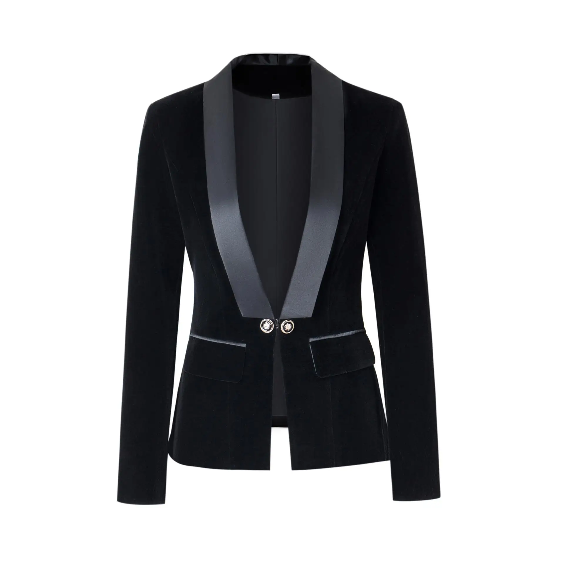

Women Autumn Winter Blazers And Jackets Fashion Shawl Lapel Slim Velvet Suit Jacket Coat Blazer Feminino