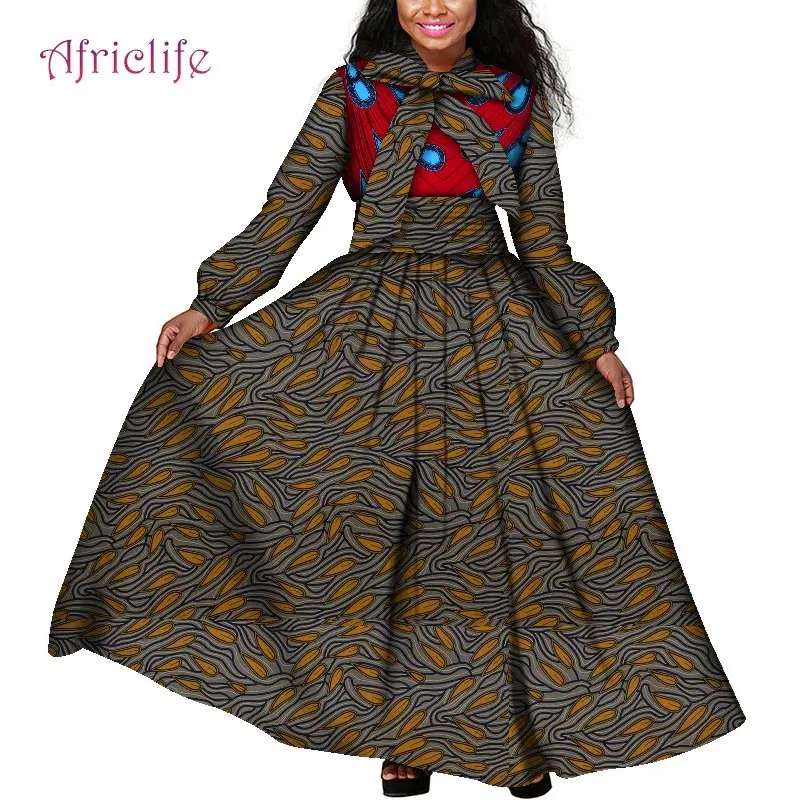 Платья макси большого размера африканская одежда восковая ткань Дашики Анкара