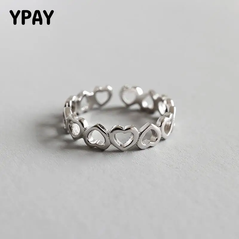 Женское однотонное кольцо YPAY из серебра 925 пробы Открытое для девочек в виде