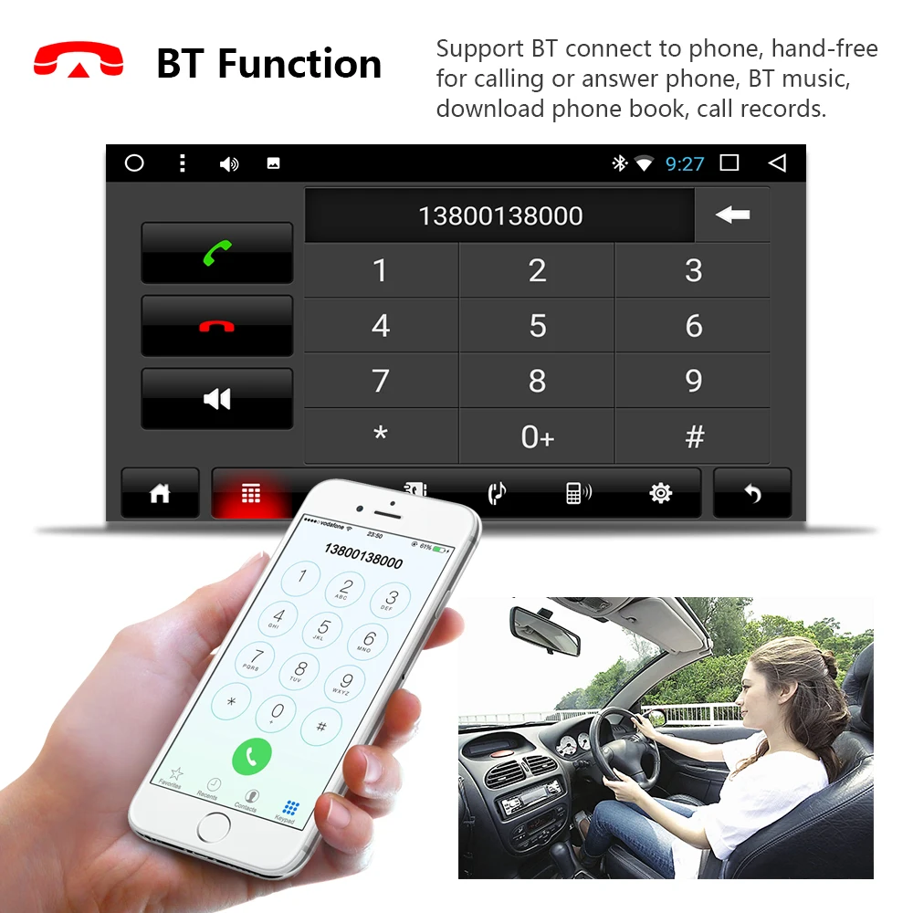 Podofo GPS навигация автомобильное радио 1 Din Android автомобильный мультимедийный MP5