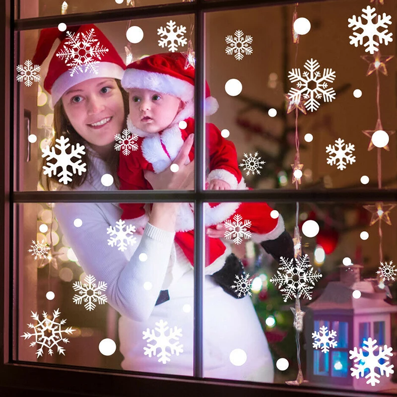37 шт./компл. Рождественская блестящая Снежинка оконная пленка стеклянная