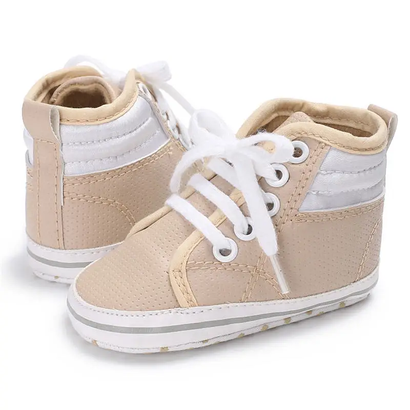 Кроссовки детские из искусственной кожи на шнуровке хлопковые |