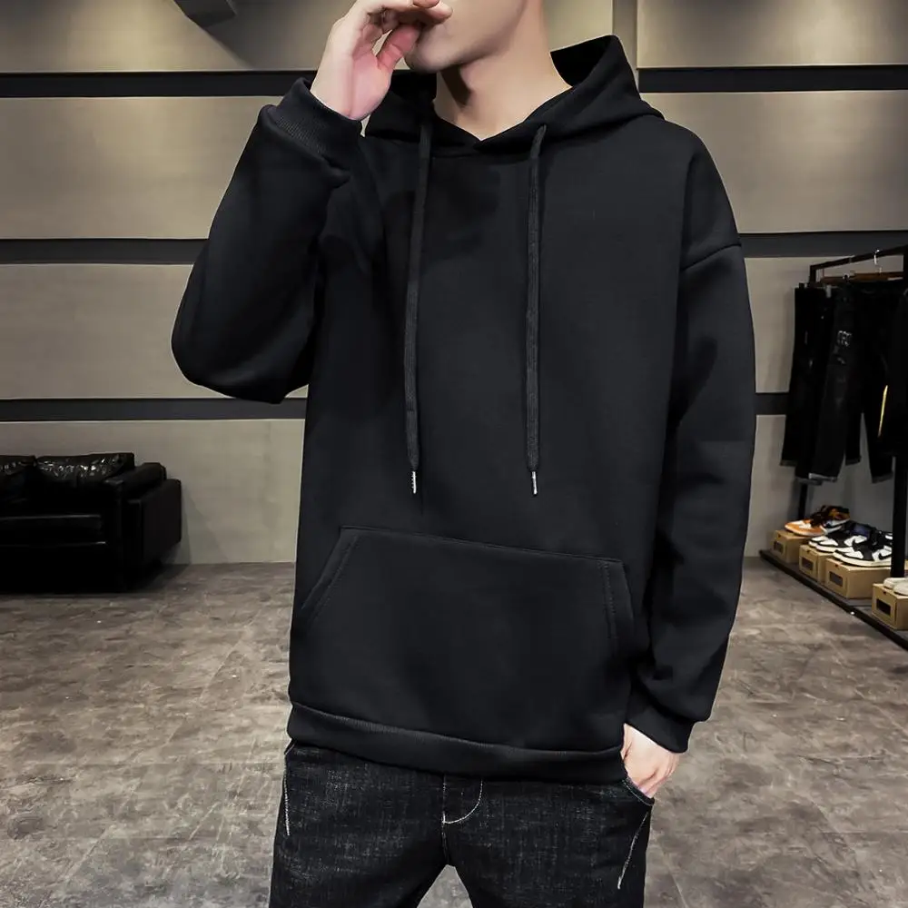 

Sudadera con capucha para hombre, de manga larga y Color liso, para primavera y otoÃ±o, talla grande