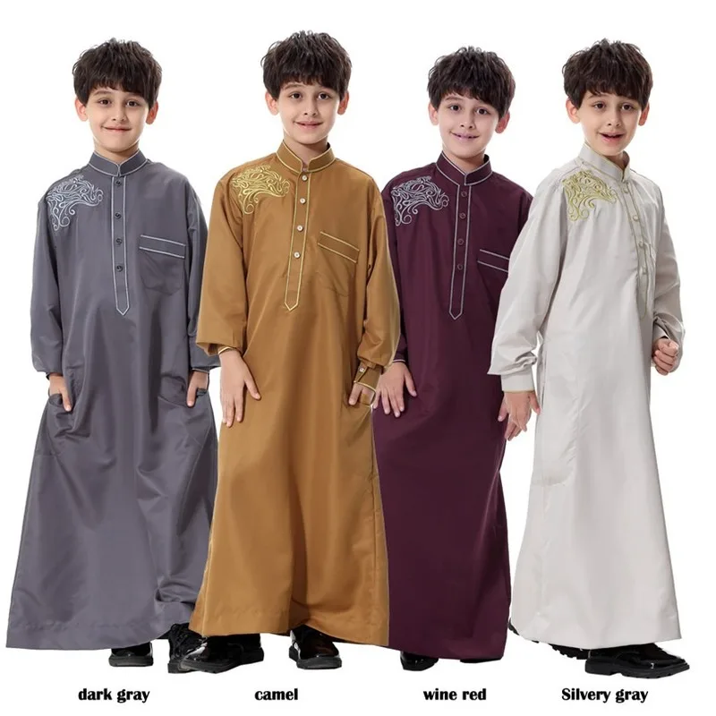 Muslim Clothing Men New Muslim Thobes Islamic Mens Abaya 2021 The Middle East Arab Hui Children's Robes Adolescent Wear Suits