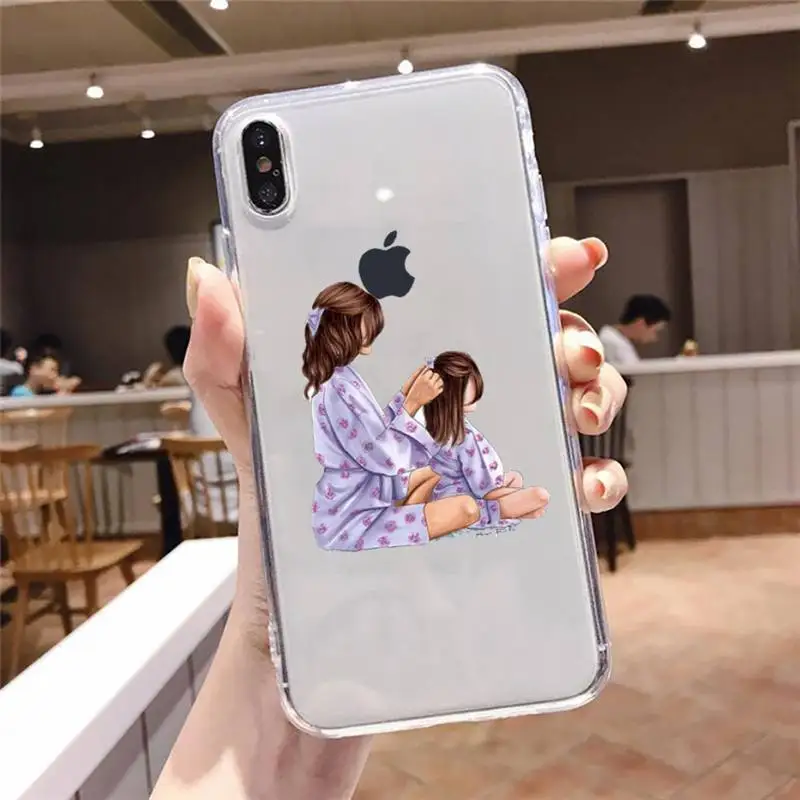 

Baby Mama Super Mom Girl Phone Case Transparent soft For iphone 5 5s 5c se 6 6s 7 8 11 12 plus mini x xs xr pro max