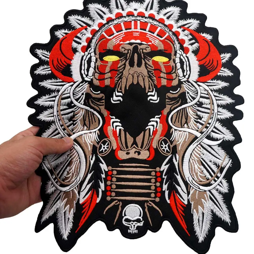 Японская Маска самурая вышитая этикетка черепа Панк байкерские нашивки наклейки