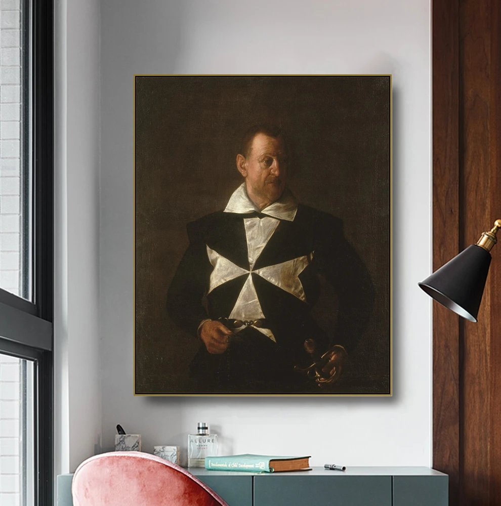 

Canvas Art Oil Painting《Portrait Of The Maltese Knight Antonio Martelli》Caravaggio Poster Wall Decor Home Decoration For Office