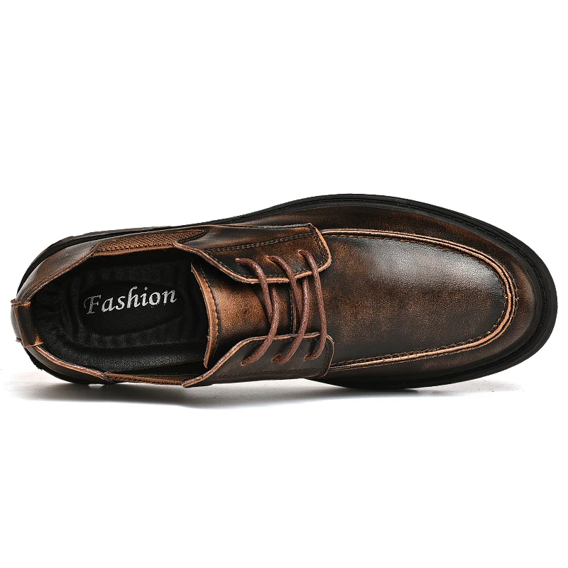 Брендовые дышащие мужские классические туфли Модные осенние оксфорды на плоской