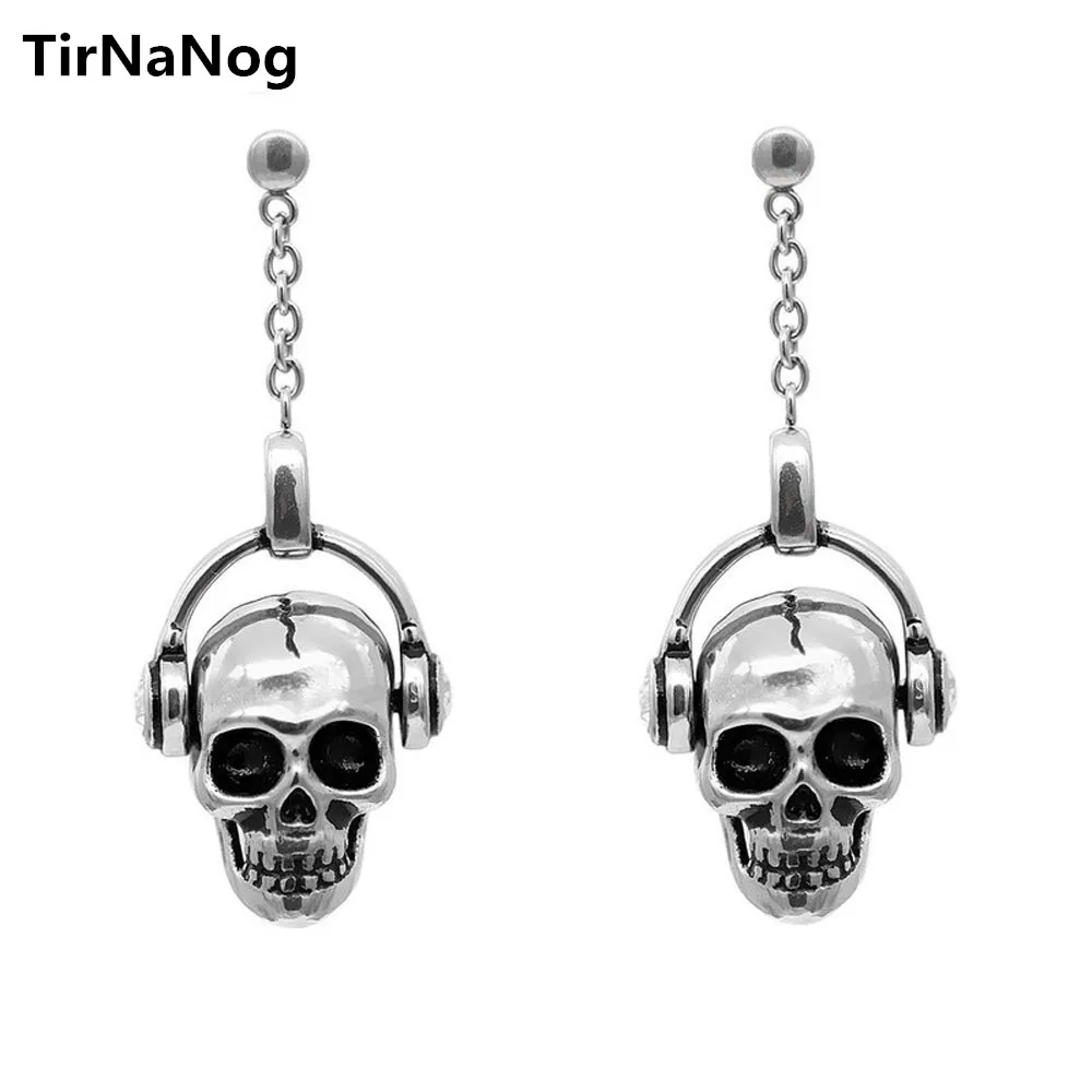 

Restoring Ancient Ways Punk Long Tassels Skull Earring Fashionable Nightclub Hip-hop Rock Headset Earrings Women Jewelry Gifts