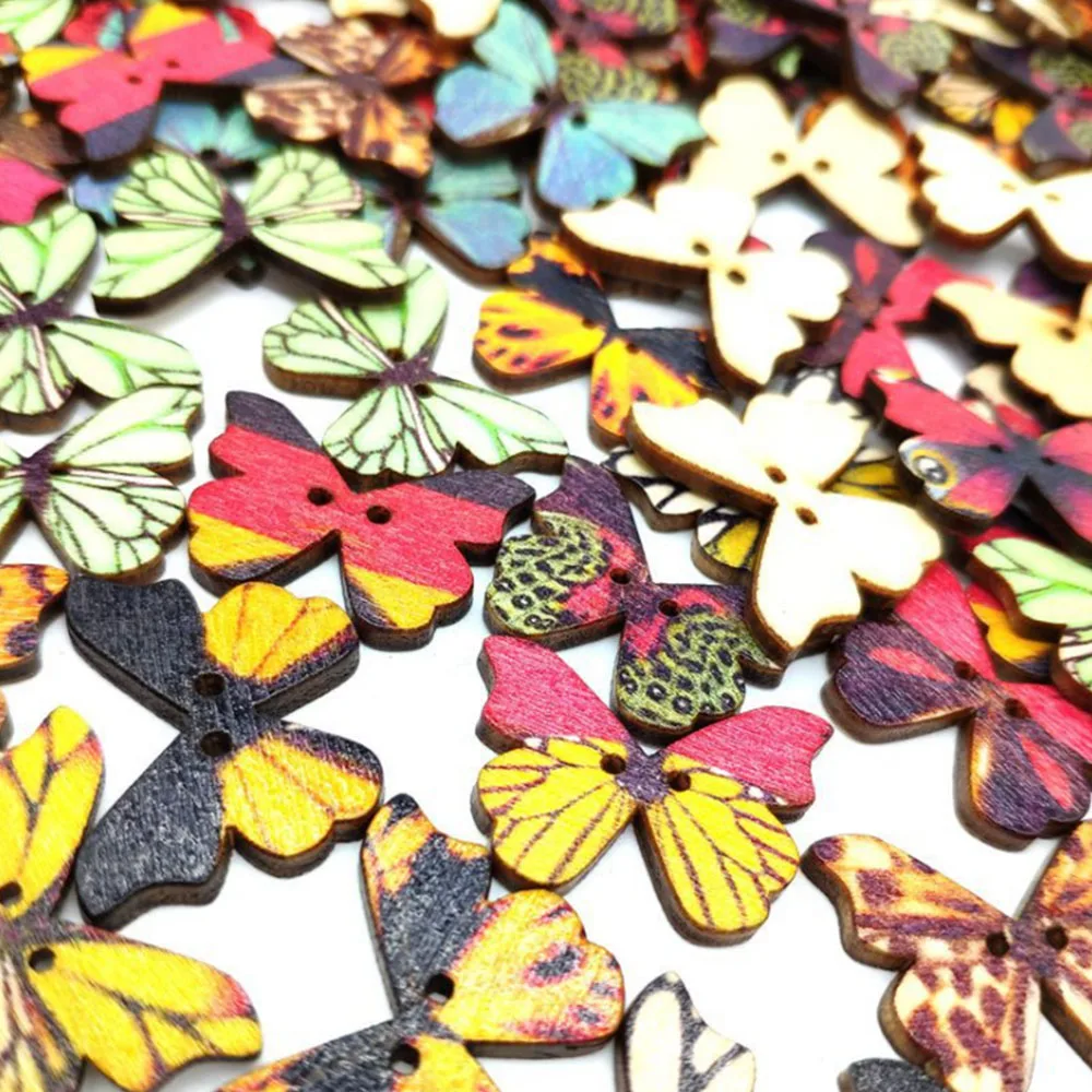 50 шт Случайные микс 28x21 мм деревянные пуговицы для шитья скрапбукинга