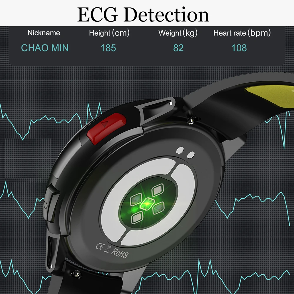 Мужские Смарт-часы с пульсометром и тонометром водостойкие IP68 | Электроника