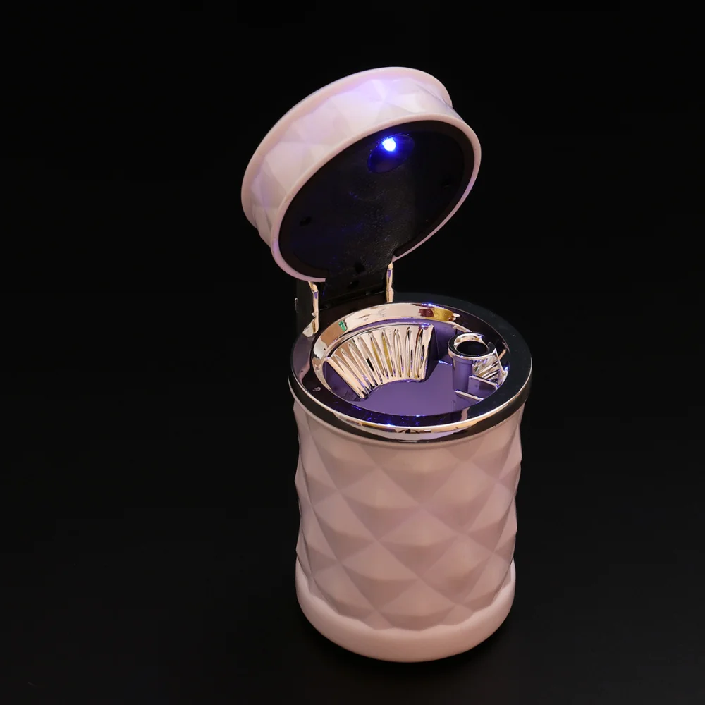 

Car Ashtray Smokeless Auto Cigarette Ash Holder with Blue LED Light for Car Cup Holder (Black)