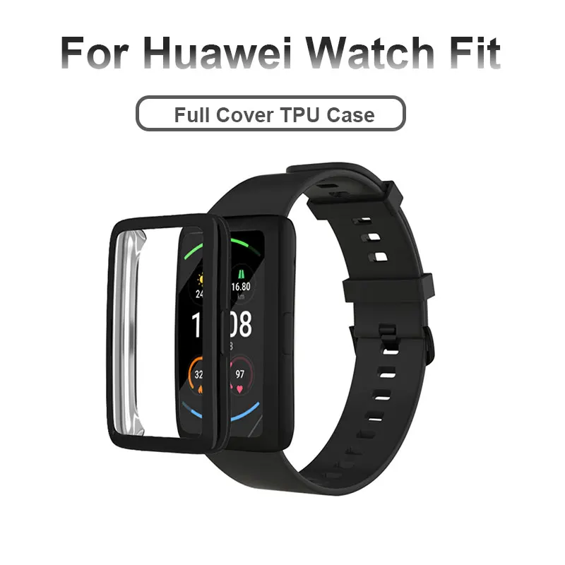 Ремешок для Huawei Watch Fit Band с чехлом металлический браслет защитной пленкой