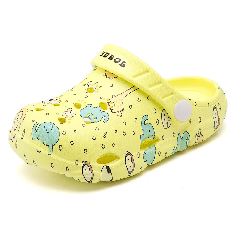 

2021 3D Printed Children's Hole Shoes Summer Boy Giraffe Slippers Children Beach Shoes Garden Shoes 23-34
