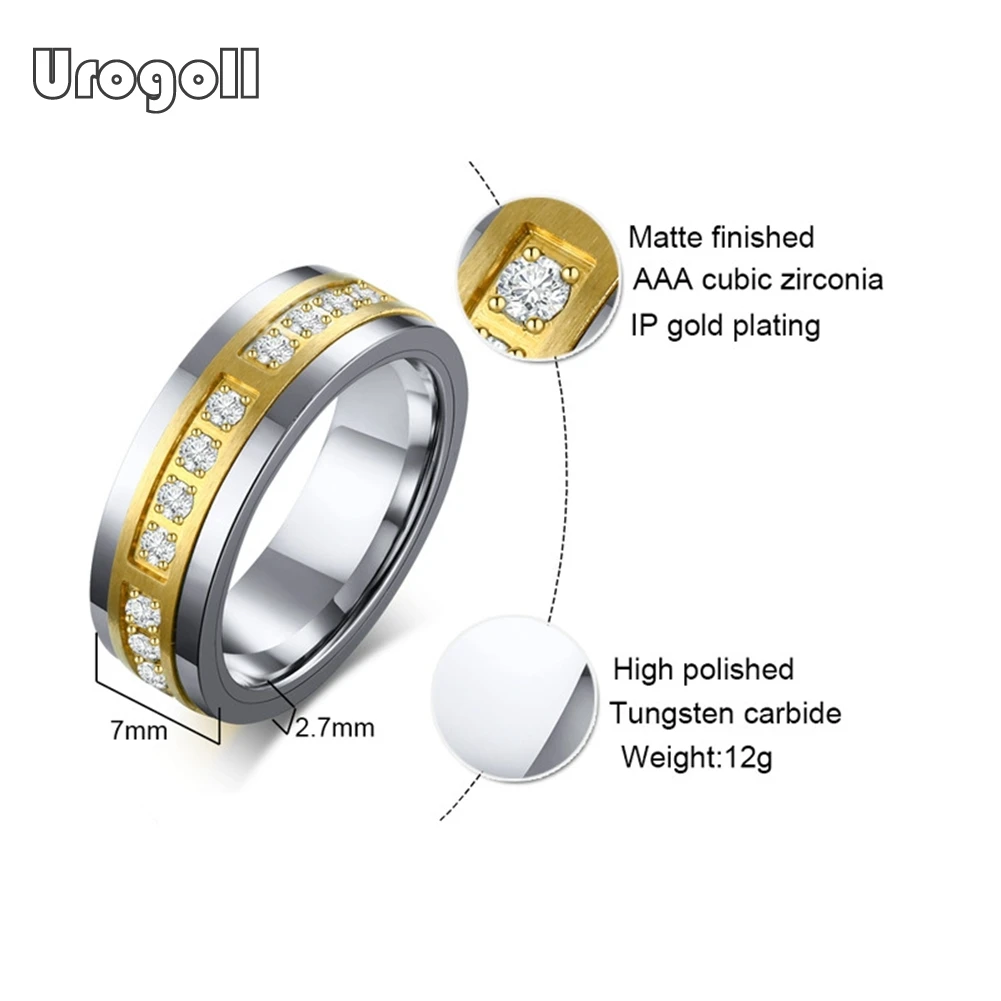 Модные мужские кольца 7 мм карбида вольфрама обручальные для вечерние свадебные