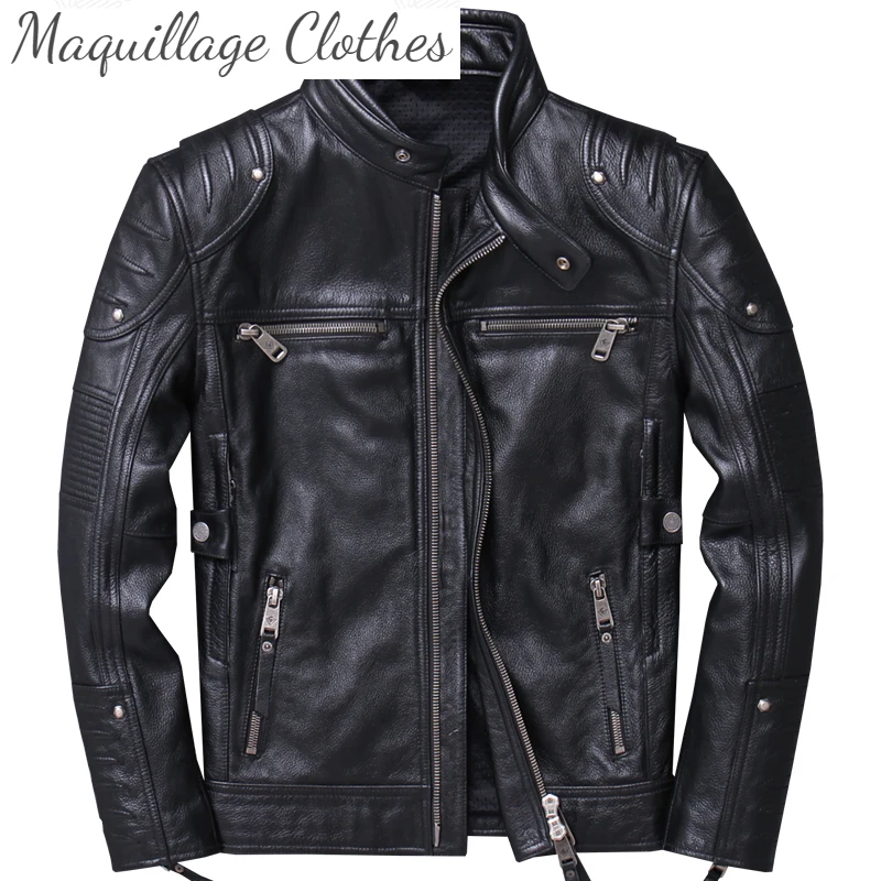 

2021 мужские кожаные куртки мотоциклиста из телячьей кожи куртки размера плюс 5XL настоящие кожаные пальто для мужчин