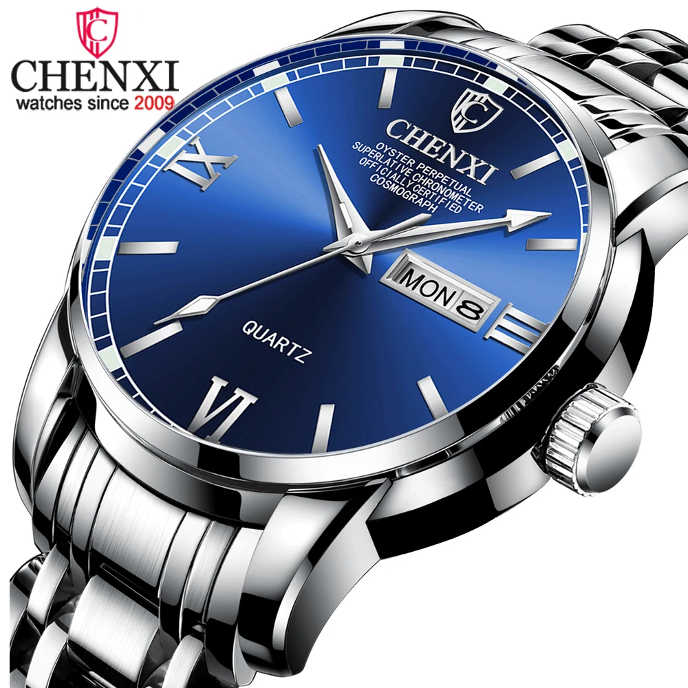 

Luxury Brand Men's Watches Stainless Steel Business Date Clock Quartz Waterproof Watch Men Wristwatch Relogio Masculino