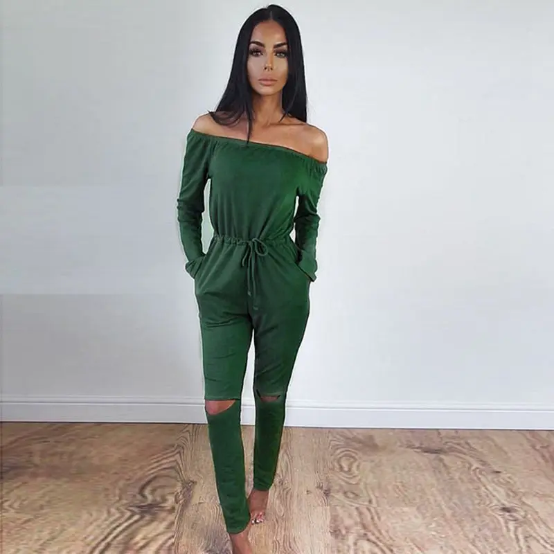 Женский комбинезон с длинным рукавом и открытыми плечами повседневный женский |