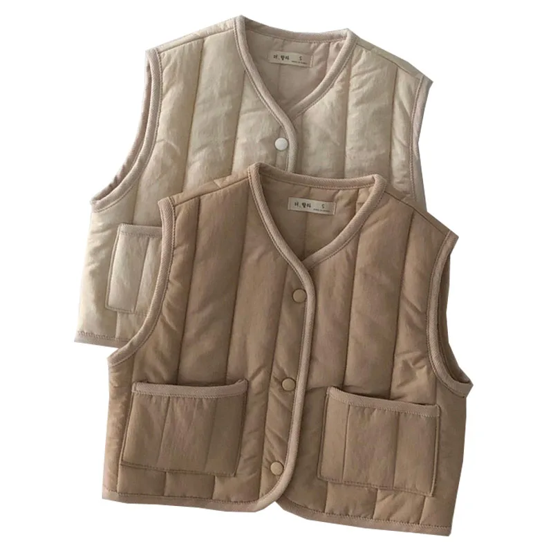 

Kids Clothes Autumn and Winter Goose Down Vest Windproof Warm Jacket Children Casual Wear Cotton 0-2 Age Infant Quality Costumes