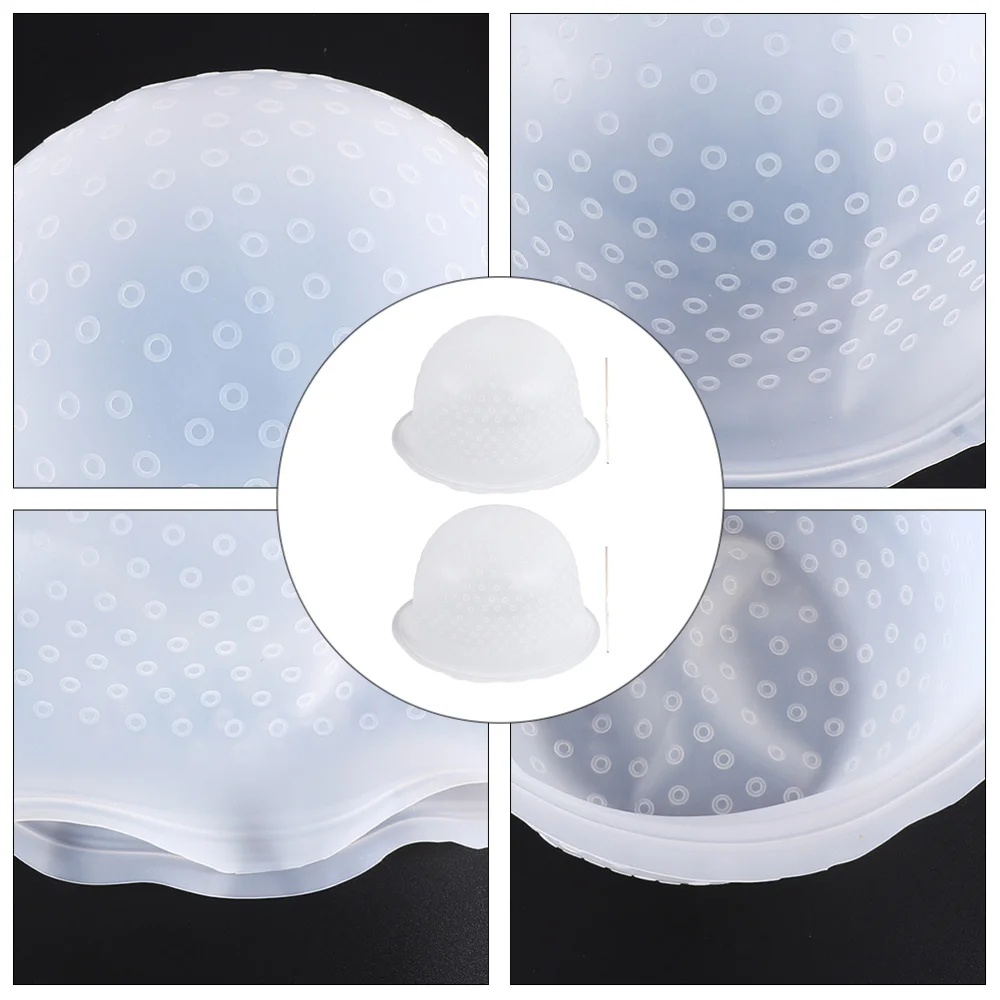 

1 Set of Hair Dye Caps Hair Salon Caps Hair Coloring Hightlight Hats (White)
